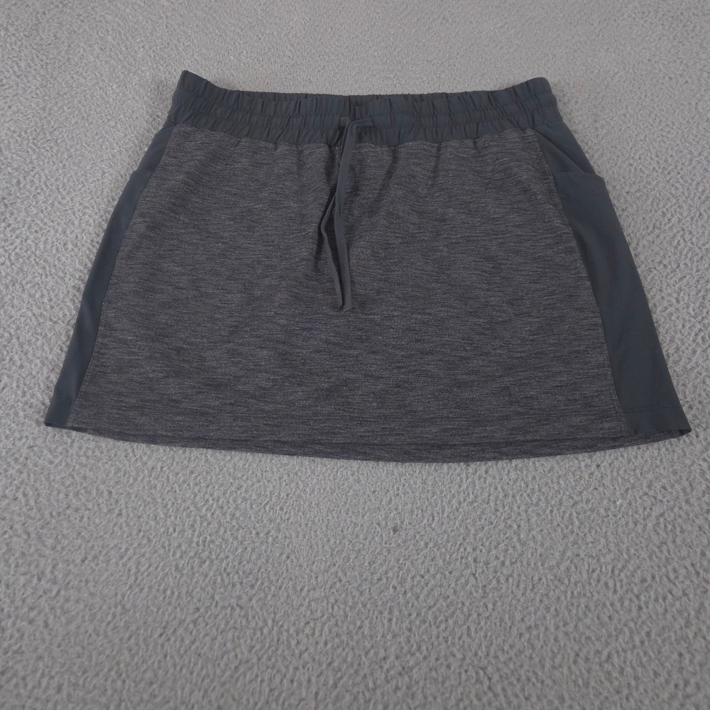 Athleta Skort Womens Medium Gray Excursion Hybrid Heathered Pockets Activewear
